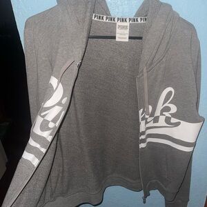 Victoria's Secret PINK Gray Zip-Up Hoodie